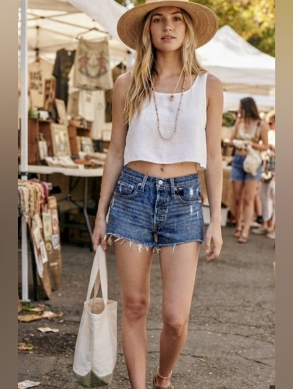 NWOT Levi's 501 Original Distressed Denim Cutoff Shorts Blue Size 26